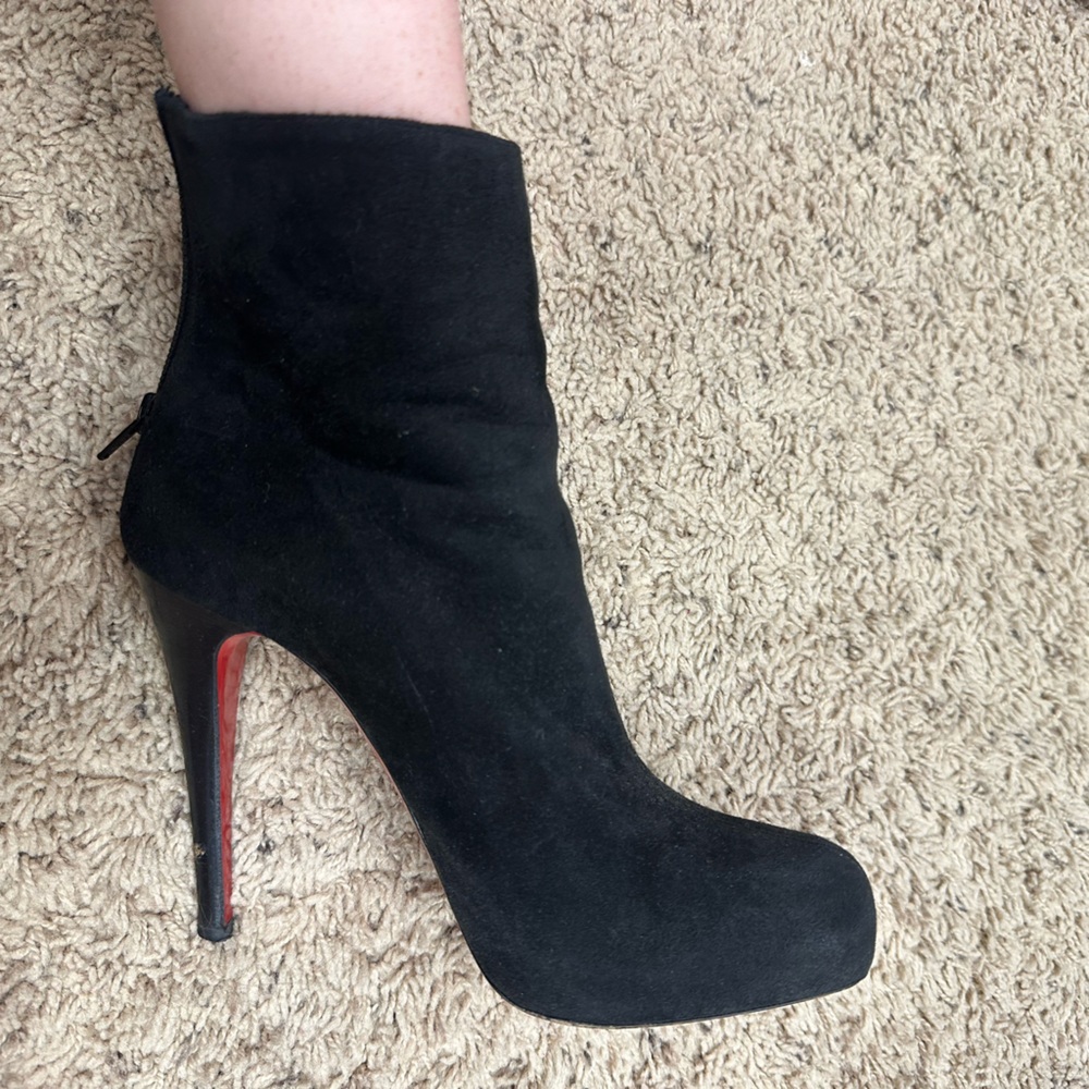 Christian Louboutin Suede 120mm Ankle Heels Size 37 (7 US) - Picture 9 of 9